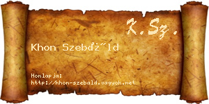 Khon Szebáld névjegykártya